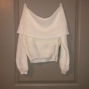 Lulus Off the Shoulder Cropped Sweater